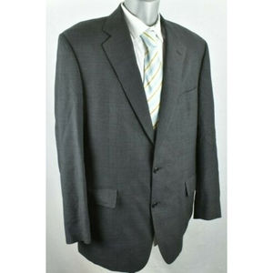 44L Brooks Brothers Makers Brooksease Wool Sport Coat Blazer Charcoal Windowpane